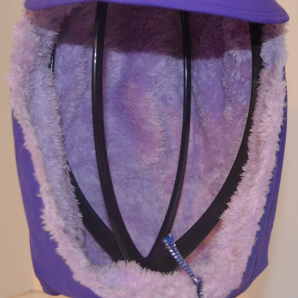 Homemade Musher Hat Purple Waterproof Nylon Upper Shell Fleece Inner Shell OS - Picture 7 of 10